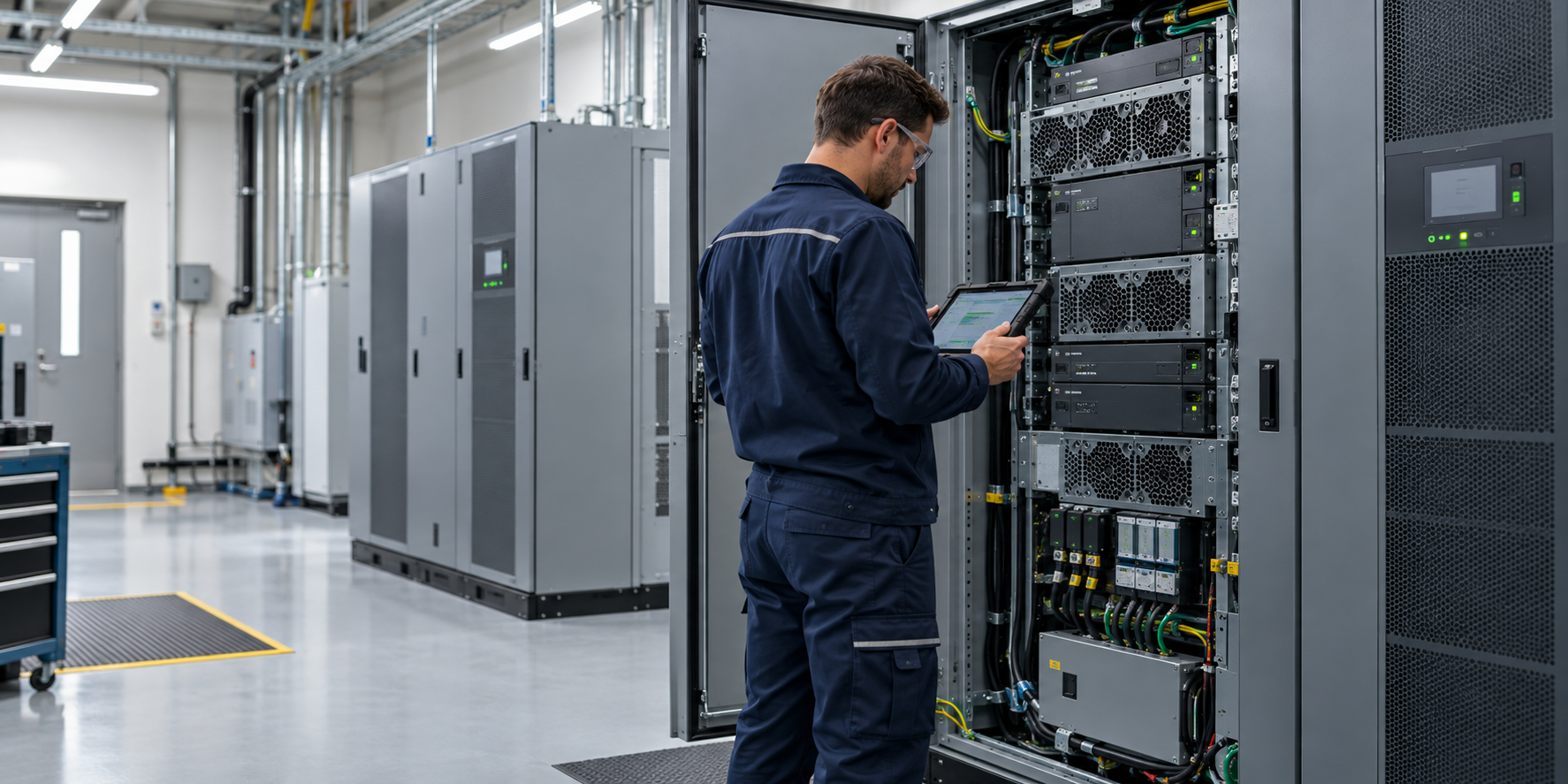 NEOUPS: NEOUPS teknik servis ekibi UPS sistemi üzerinde çalışıyor